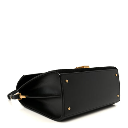 Saint Laurent Kid Scamosciato Smooth Calfskin Medium Classic Monogram Cassandra Top Handle Black Rouge Legion 3 of 10