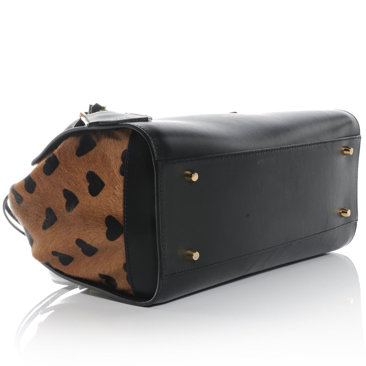 Prorsum Leather Calf Hair Dinton Small Satchel Black