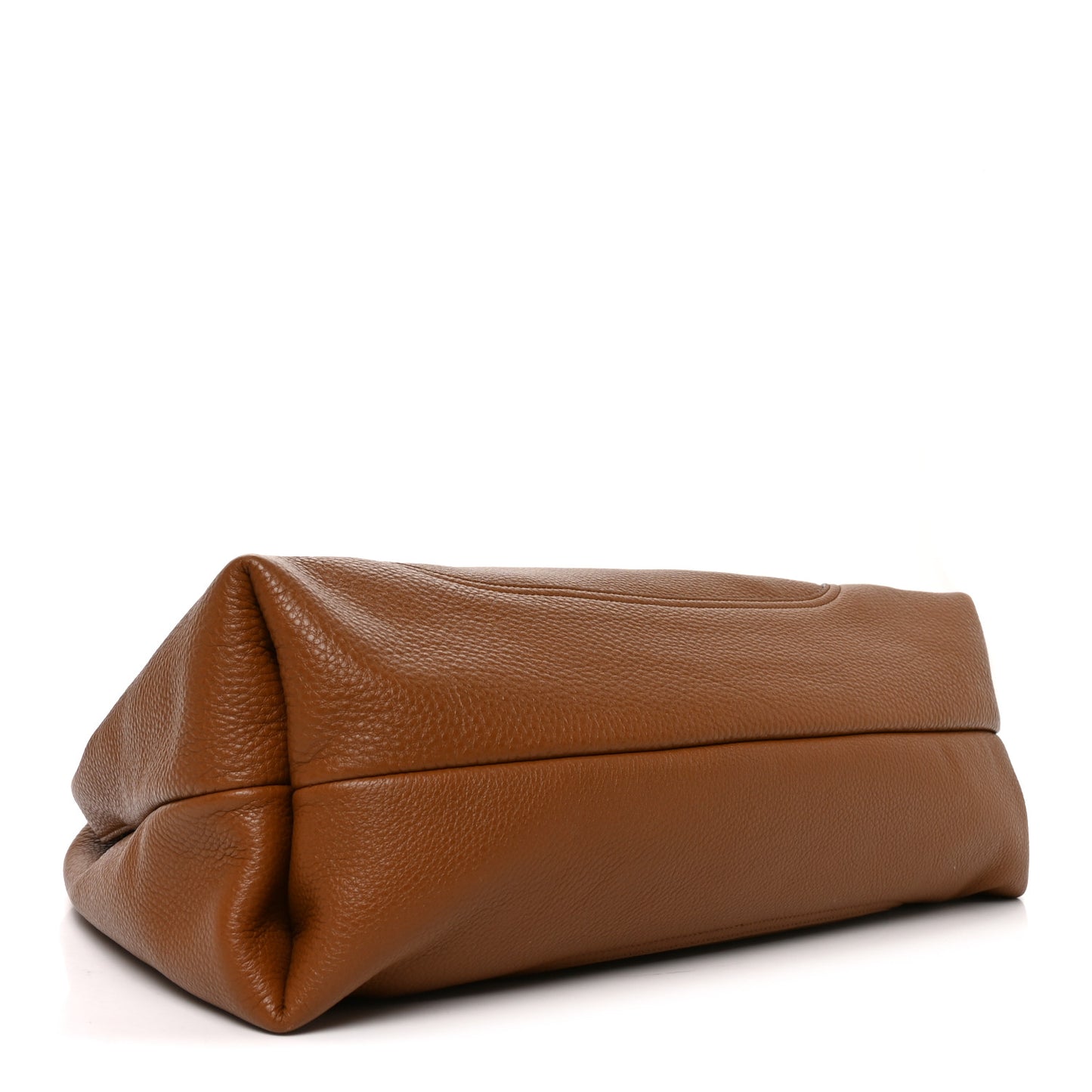 Grained Calfskin Softbit Maxi Shoulder Bag Brown