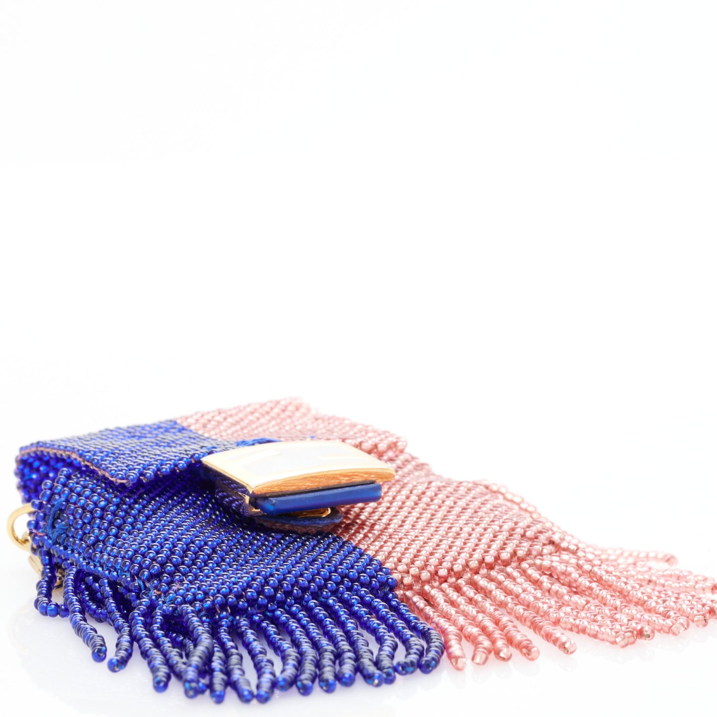 Glass Beaded Mini Pico Baguette Charm Blue Salmone