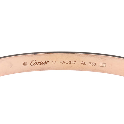 Cartier 18K Pink Gold LOVE Bracelet 17 3 of 8