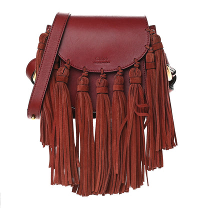 Chloe Calfskin Mini Hudson Fringe Shoulder Bag Red 1 of 8