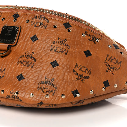 MCM Visetos Medium Studded Fursten Belt Bag Cognac 9 of 9