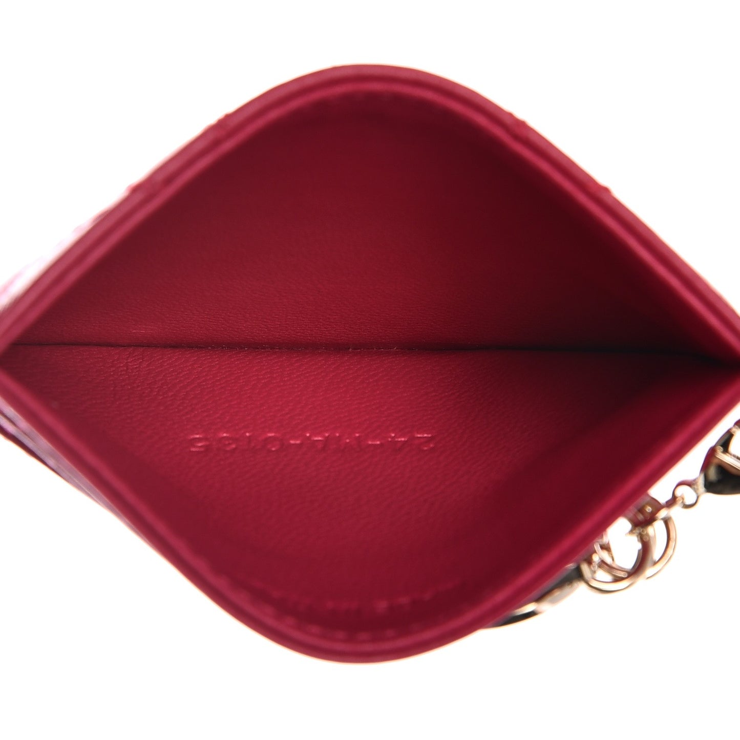 Lambskin Cannage Lady Dior Card Holder Pink