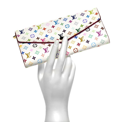 Louis Vuitton Monogram Multicolor Sarah Wallet NM White Litchi 2 of 8