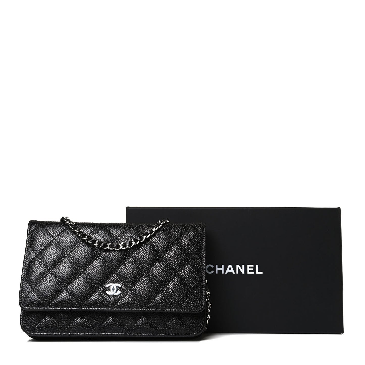 Caviar Quilted Wallet On Chain WOC Black