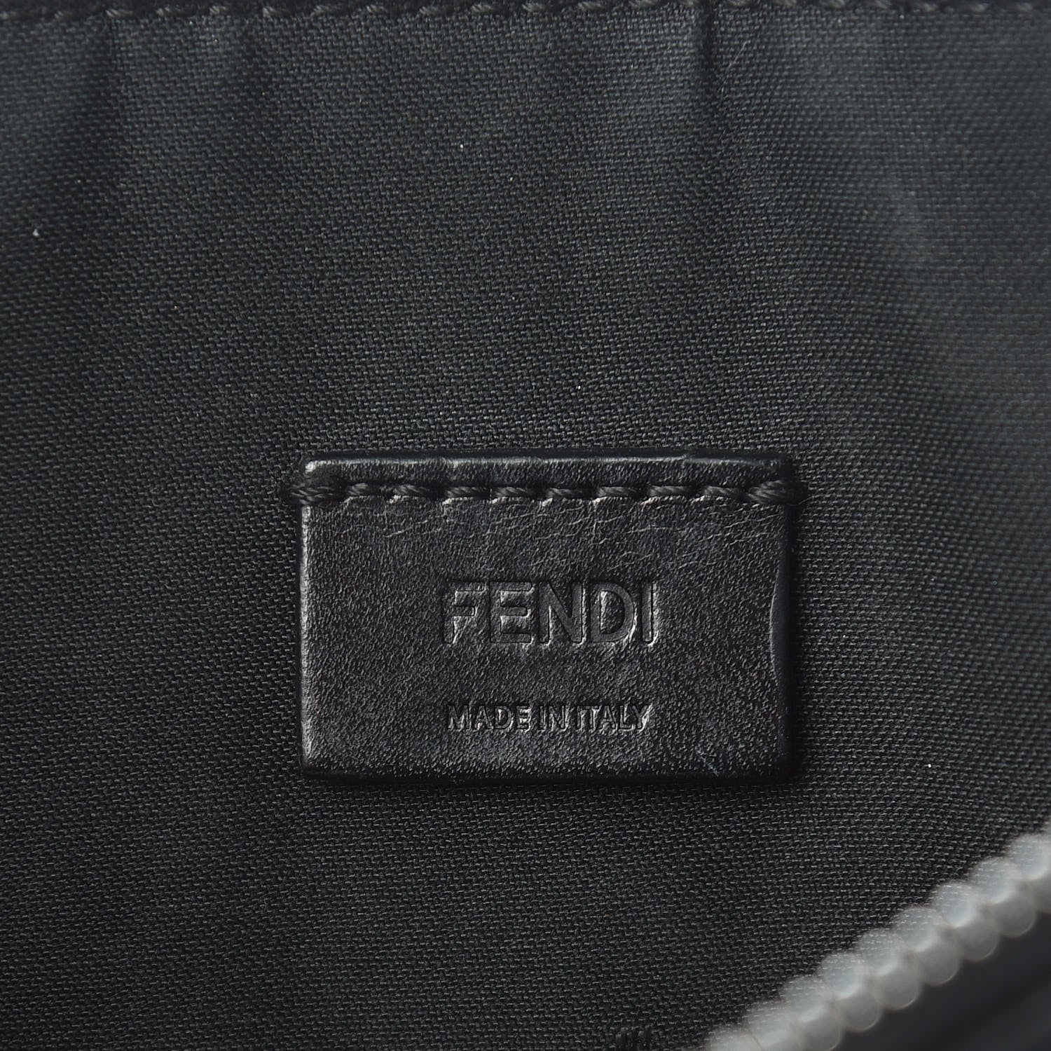 Fendi Vitello Grace FF 1974 Embossed Pouch Black 6 of 10