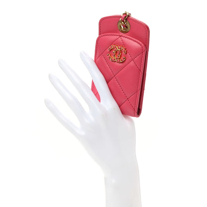 Chanel Lambskin Quilted Chanel 19 Luggage Tag Pink 2 of 8