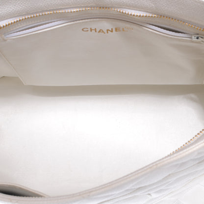 Chanel Caviar Medallion Tote White 5 of 7