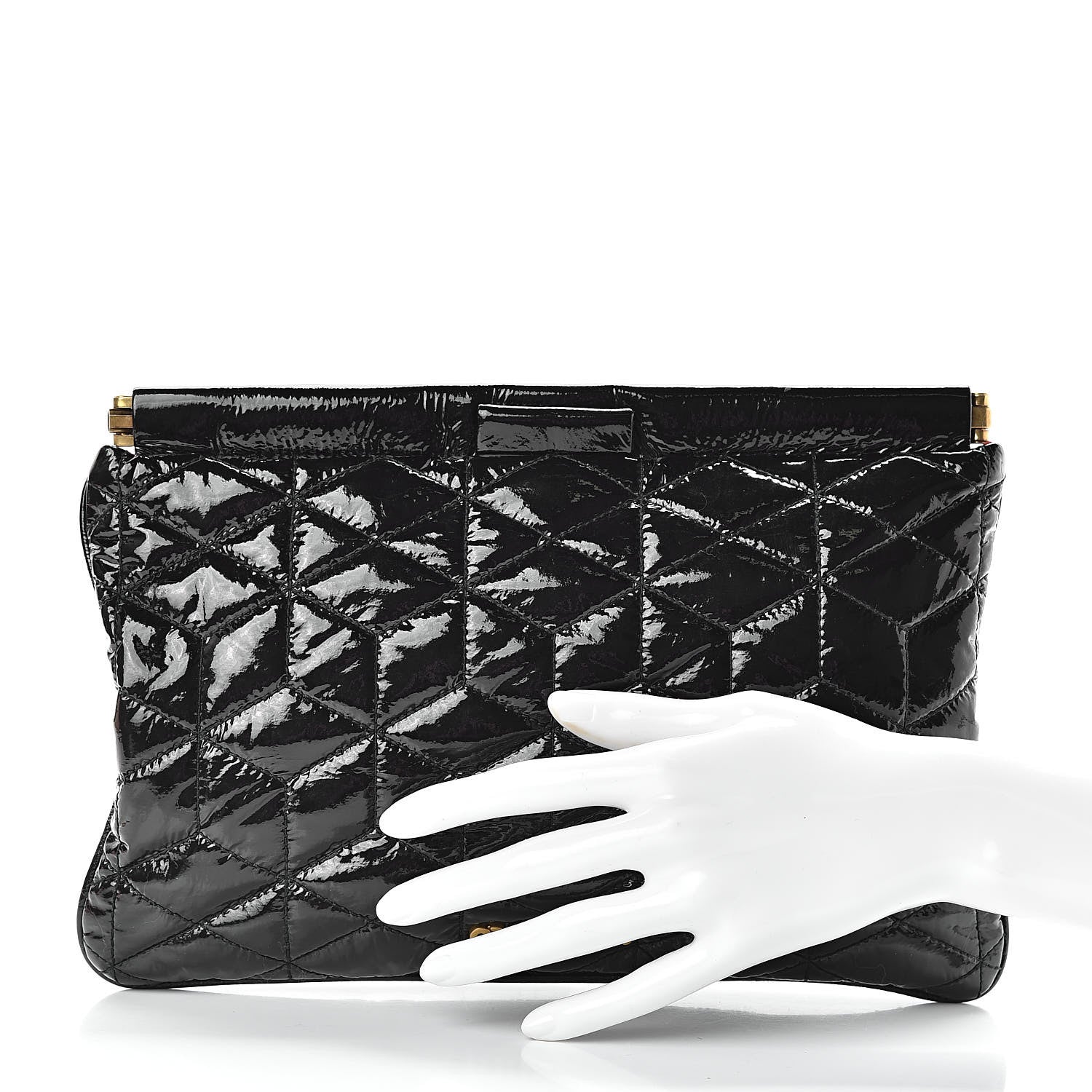 Miu Miu Patent Quilted Clutch Black 2 of 7