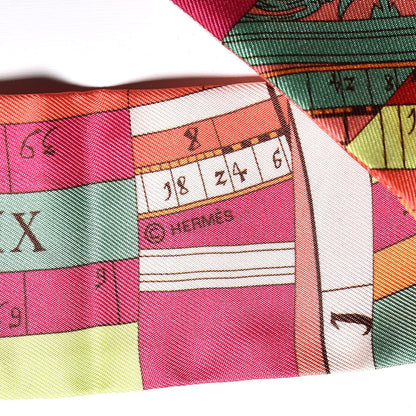 Hermes Silk Astrologie Twilly Rose Corail Vert Fluo 4 of 5
