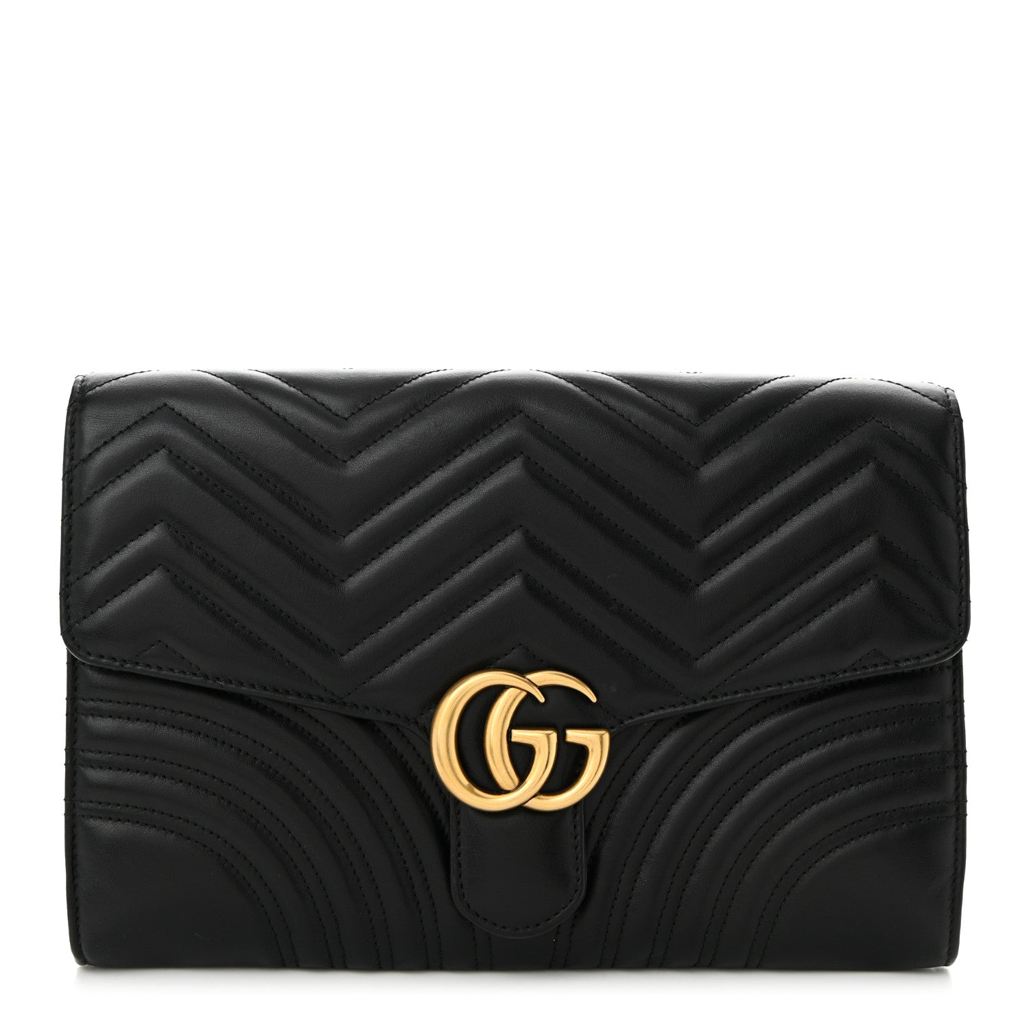 Gucci Calfskin Matelasse GG Marmont Clutch Black 1 of 11
