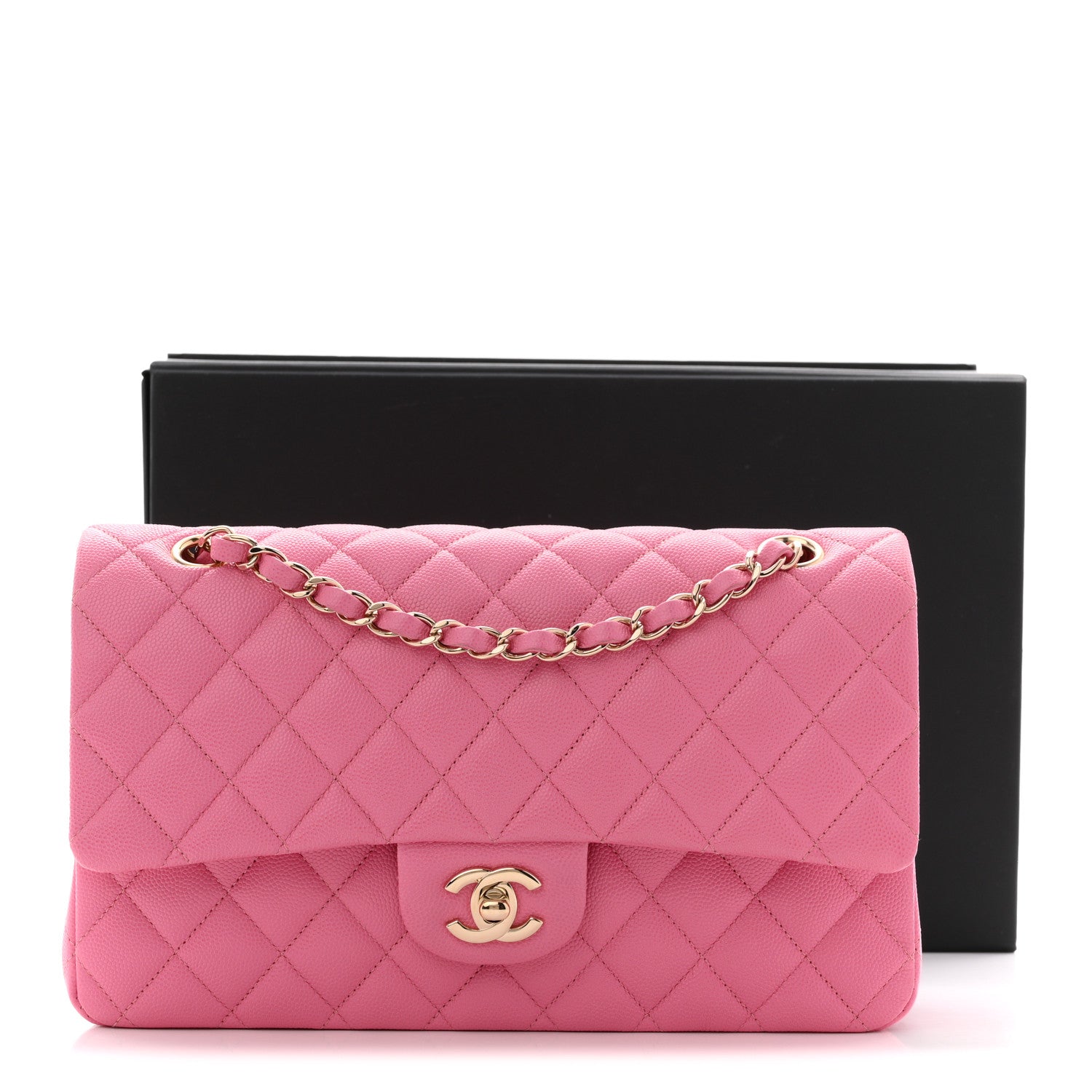 Chanel Caviar Quilted Medium Double Flap Pink 11 of 11