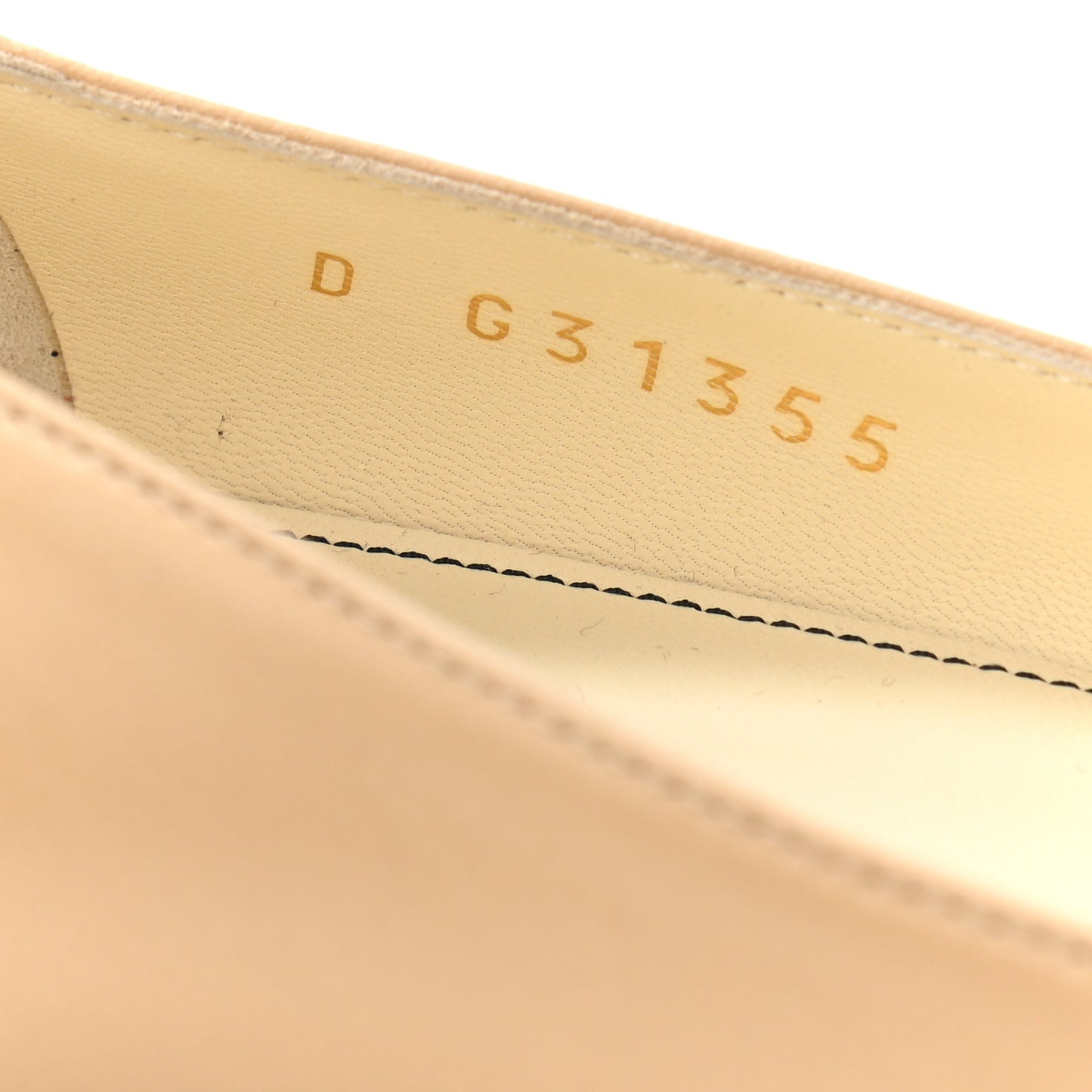 Lambskin Pearl Bow Ballerina Flats 35 Beige Black
