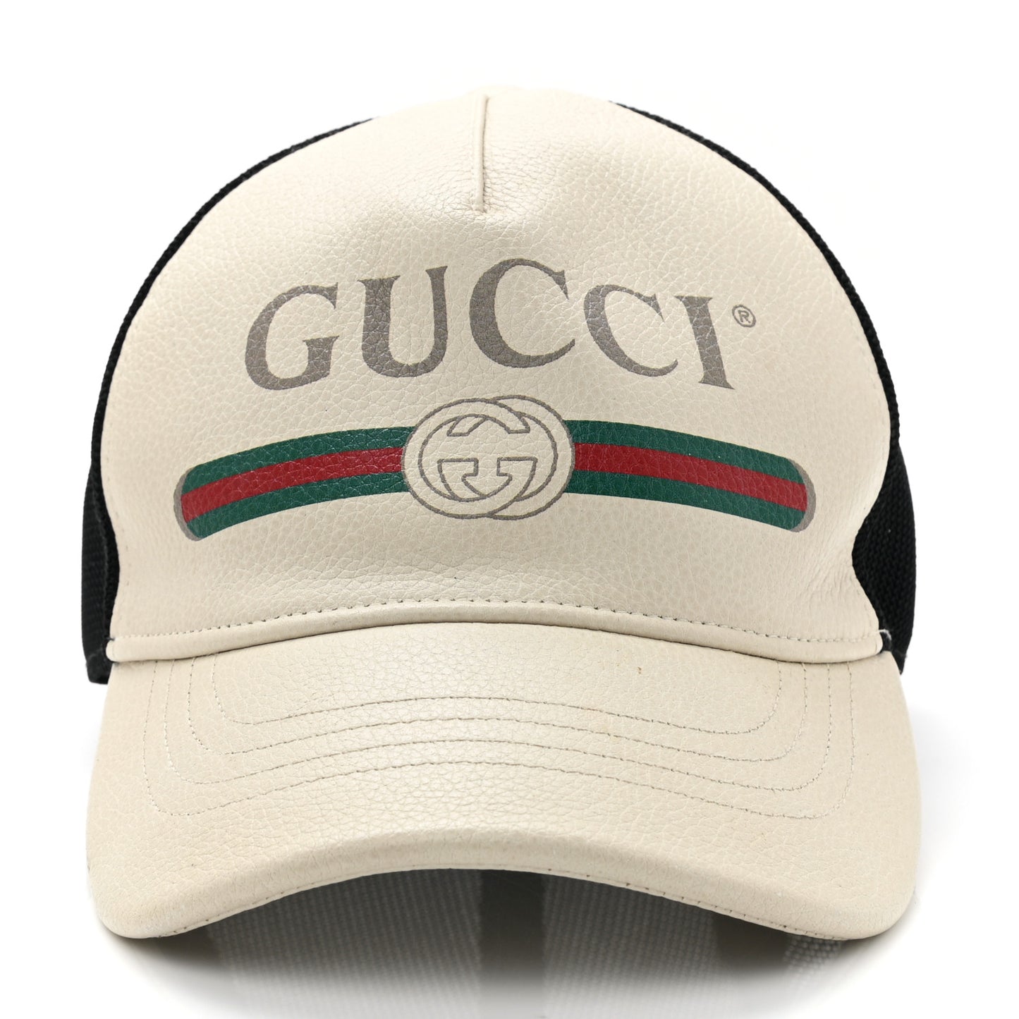 Grained Calfskin Logo Baseball Hat M 58 White