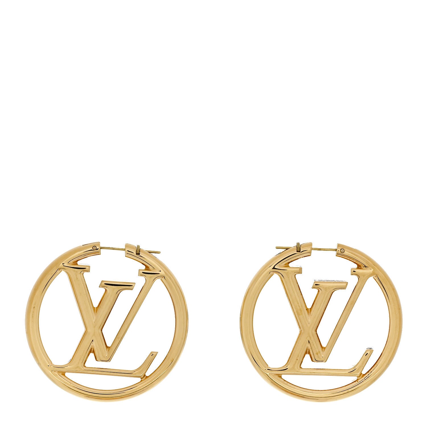 Louis Vuitton Metal Louise Hoop Earrings Gold 1 of 5