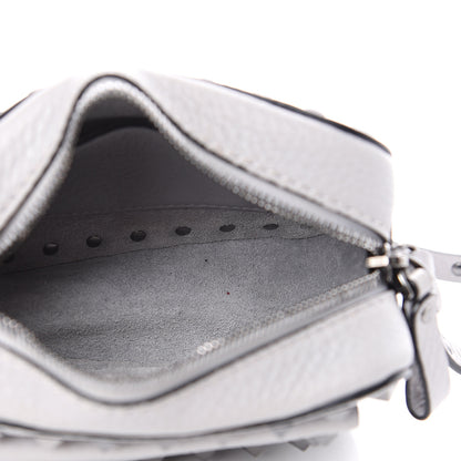 Valentino Garavani Grained Calfskin Small Rockstud Flap Pocket Camera Crossbody Bag Pastel Grey 4 of 8