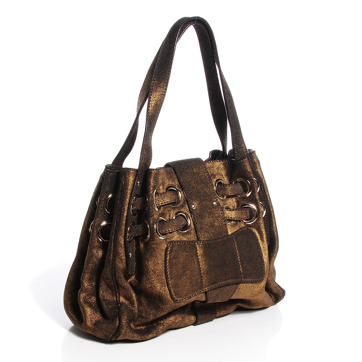 Jimmy Choo Metallic Suede Riki Bronze 3 of 6
