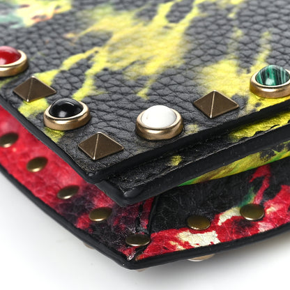 Valentino Garavani Pebbled Calfskin Tie Dye Rockstud Rolling Wristlet Clutch Multicolor 7 of 10