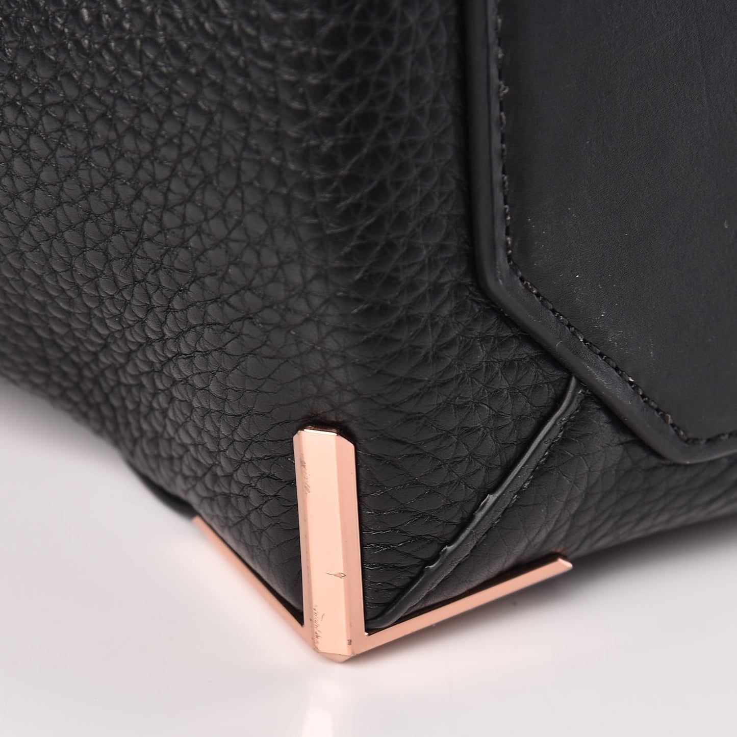 Pebbled Calfskin Large Prisma Skeletal Tote Black Rose Gold Hardware