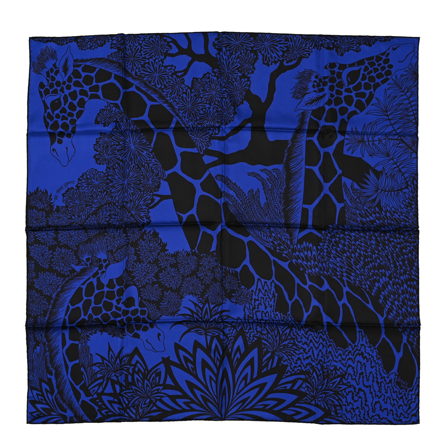 Hermes Silk The Three Graces Scarf 90 Indigo 1 of 5