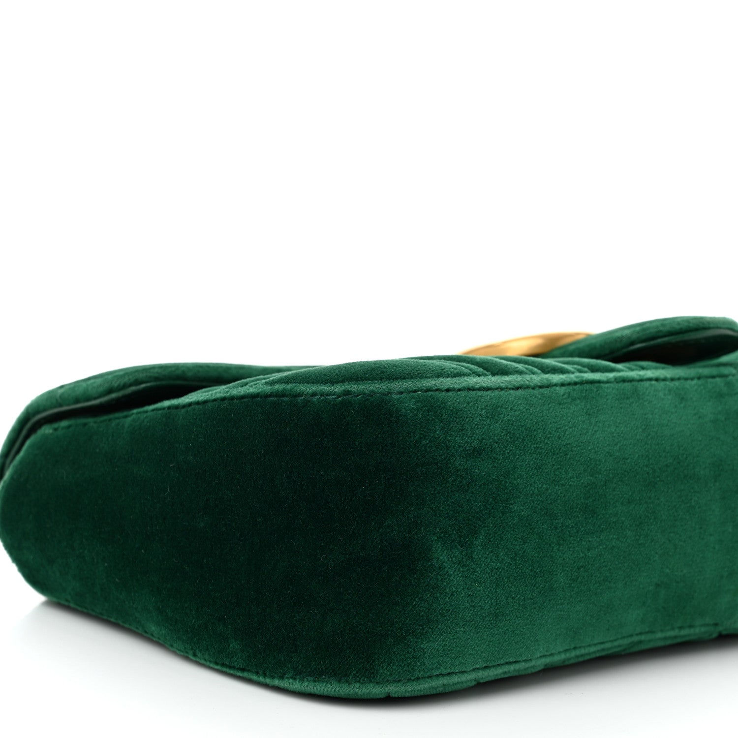 Gucci Velvet Matelasse Small GG Marmont Shoulder Bag Emerald 9 of 10