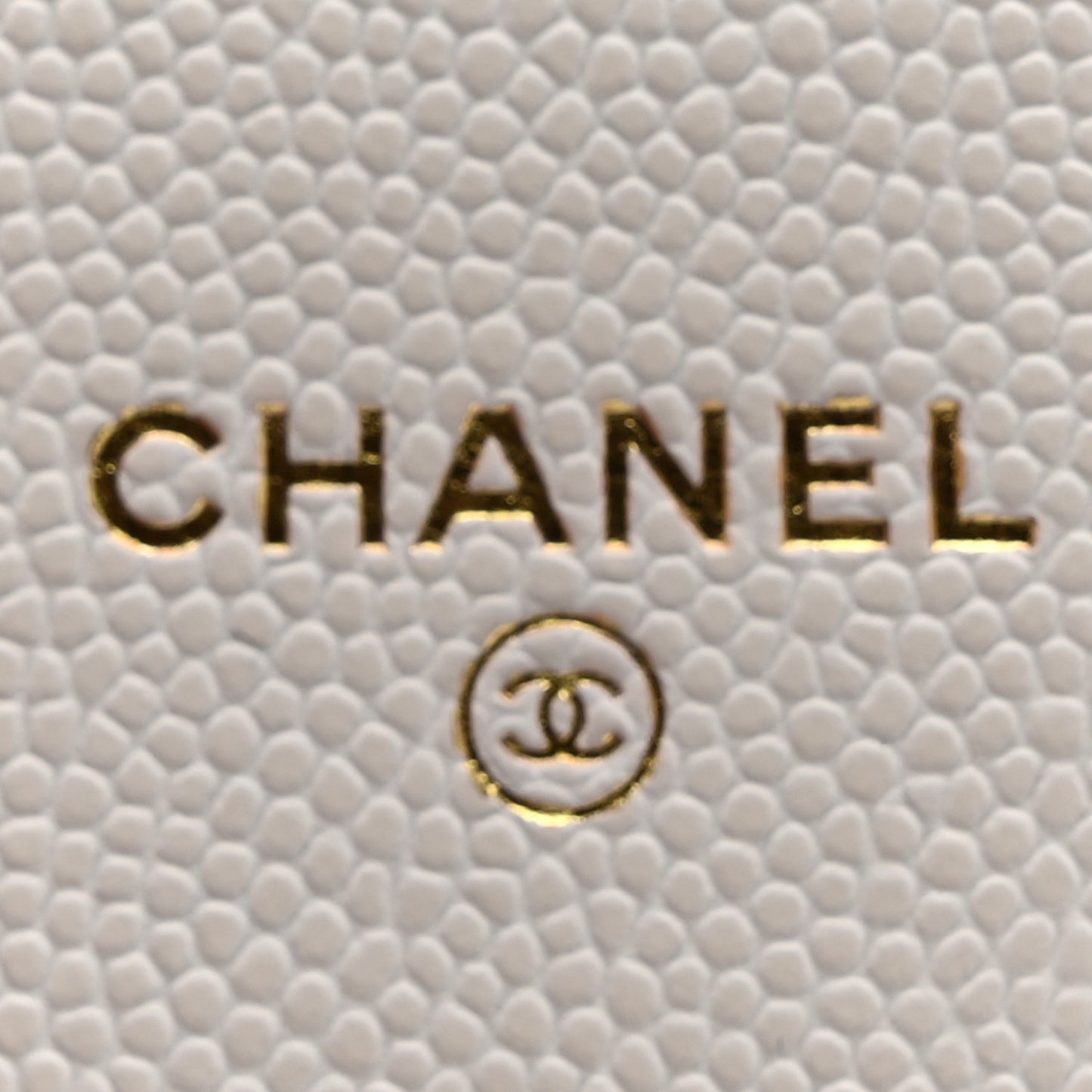 Caviar Quilted Flap Card Holder On Chain White