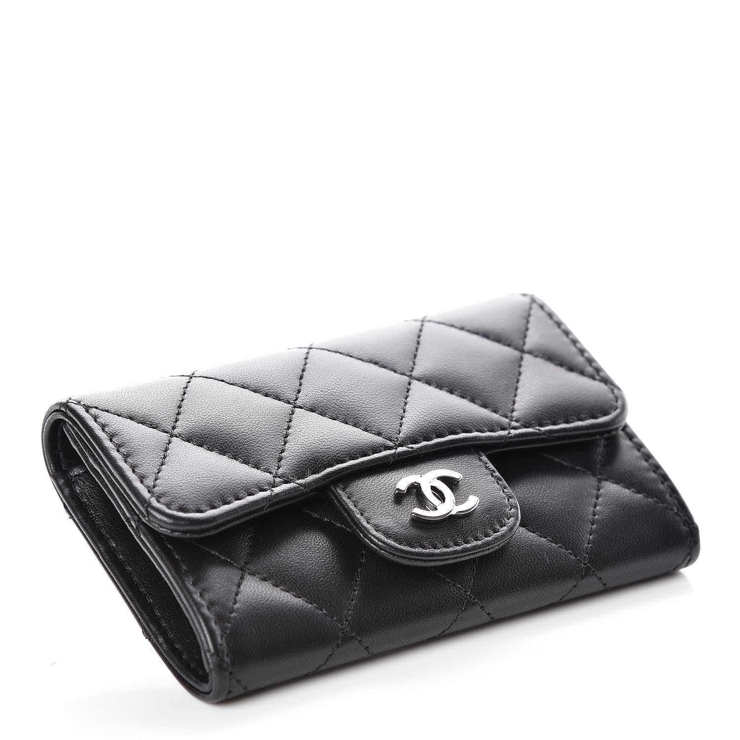 Chanel Lambskin Quilted Flap Card Holder Black 4 of 11