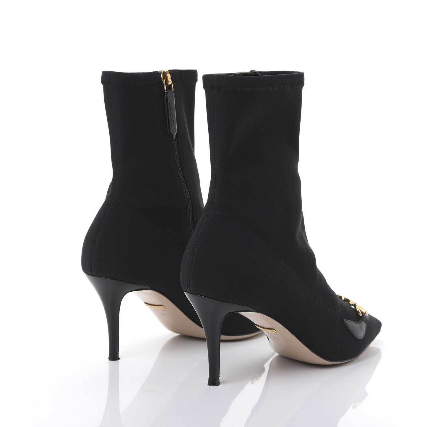 Stretch Fabric Calfskin Zumi Sock Boots 38 Black