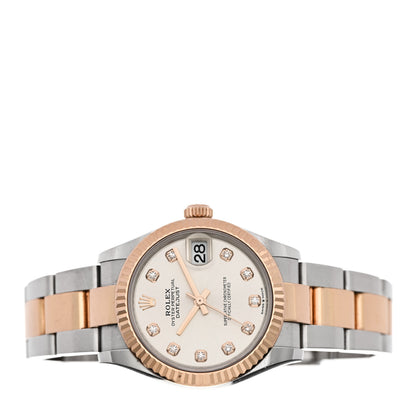 Rolex Stainless Steel 18K Everose Gold Diamond 31mm Oyster Perpetual Datejust Watch Silver 278271 2 of 5