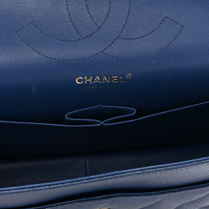 Chanel Caviar Quilted Jumbo Double Flap Navy 6 of 11
