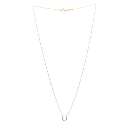 Tiffany 18K Rose Gold Diamond Mini Metro Horseshoe Pendant Necklace 3 of 5