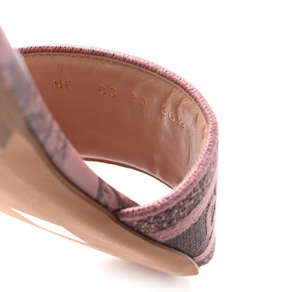 Christian Dior Canvas Toile De Jouy Embroidered Dway Flat Slide Sandals 36.5 Chateau Rose 9 of 9