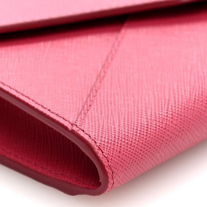 Prada Saffiano Triangle Mini Crossbody Bag Peonia 8 of 9