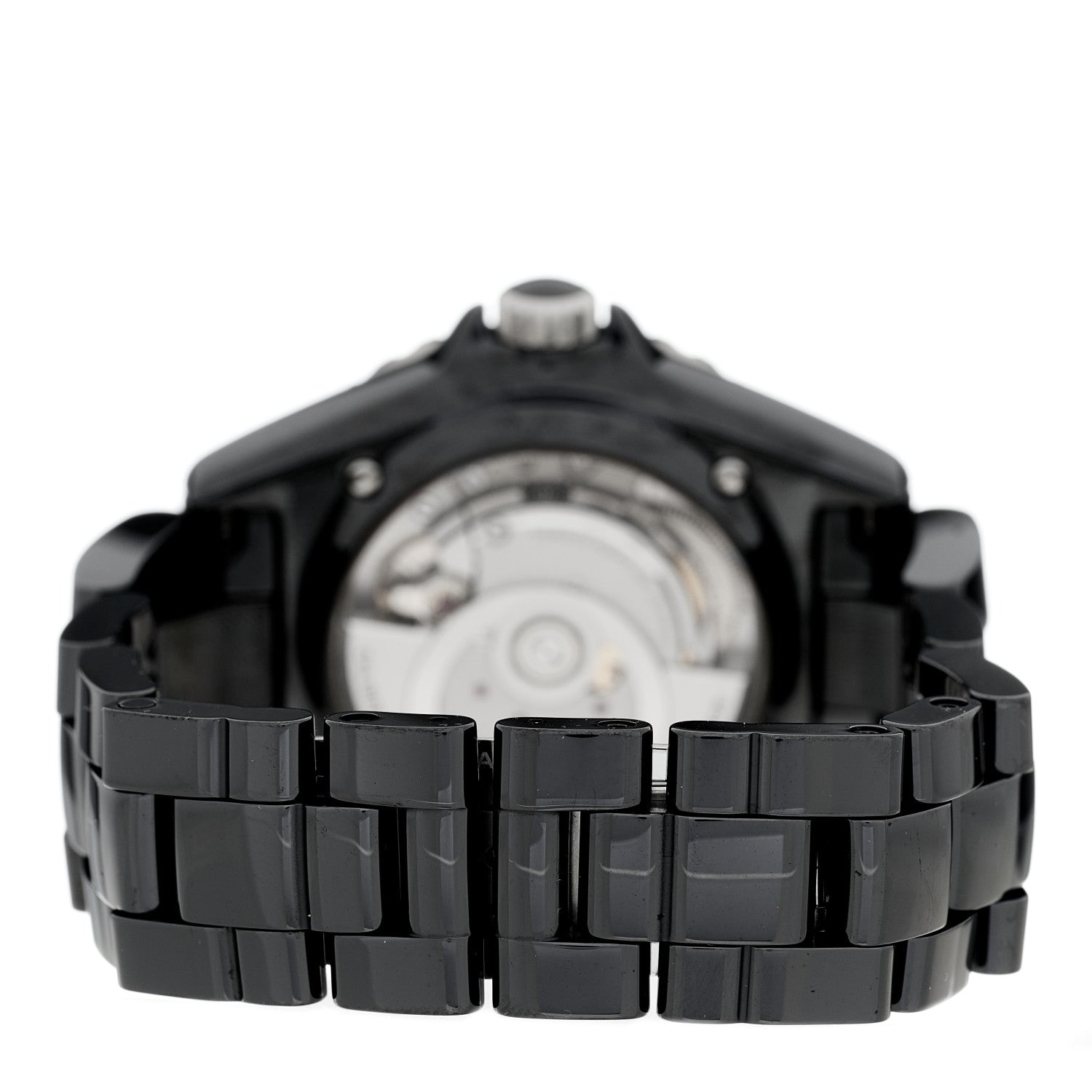 Chanel Stainless Steel Ceramic Diamond 38mm J12 Automatic Watch Black 3 of 4