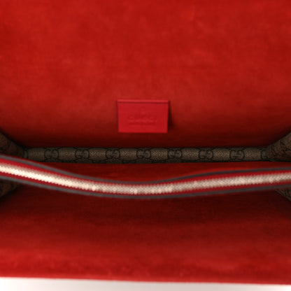 Gucci GG Supreme Monogram Suede Cudu Medium Dionysus Shoulder Bag Beige Ebony Vulcanic Red 6 of 15