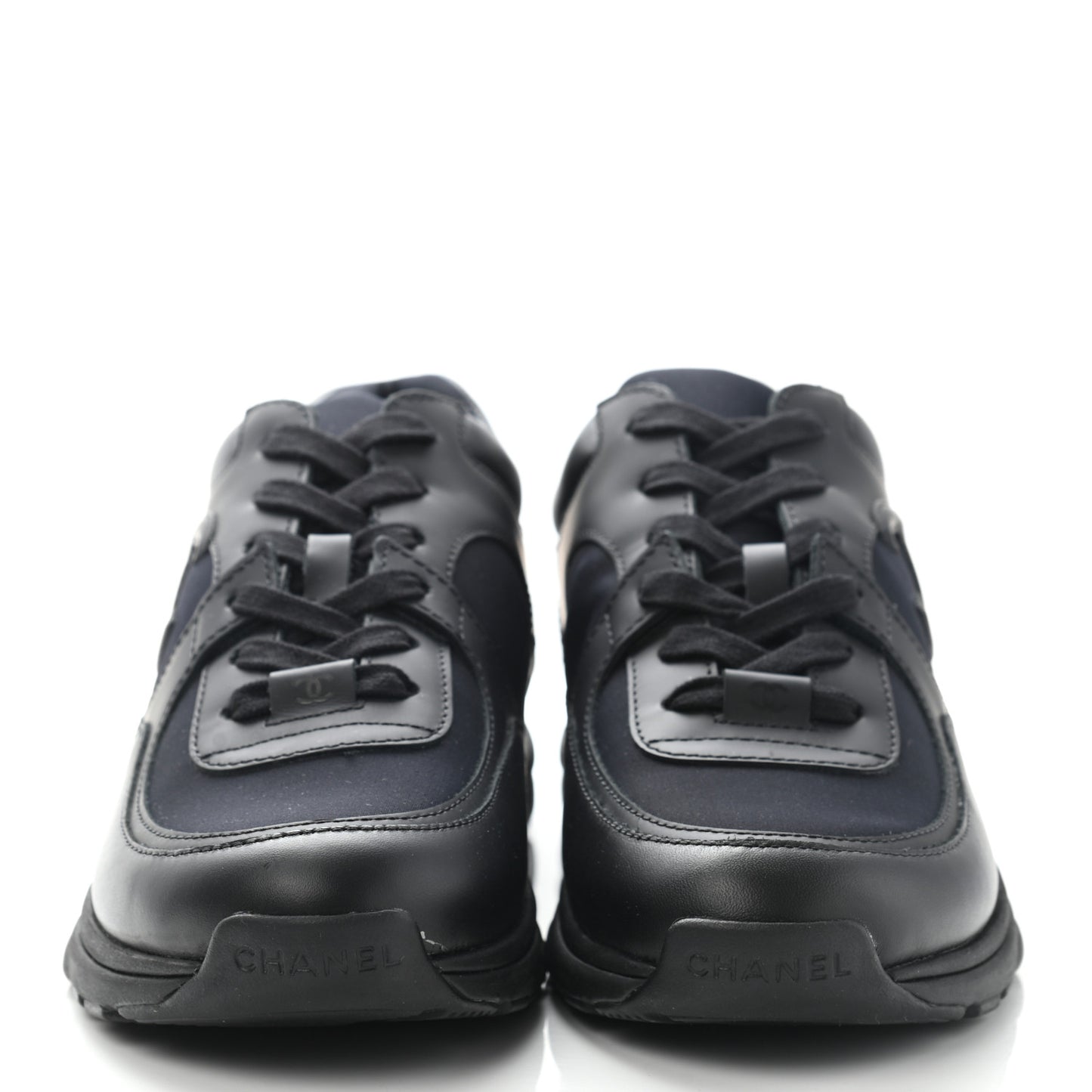 Lambskin Fabric CC Sneakers 36.5 Black