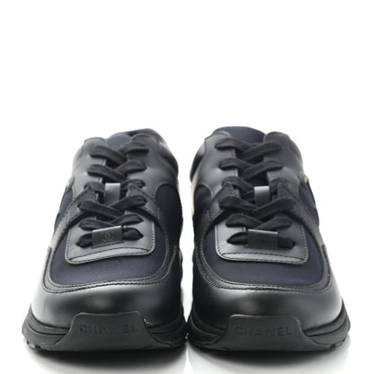 Chanel Lambskin Fabric CC Sneakers 36.5 Black 2 of 12