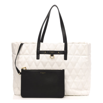 Givenchy Rubber Effect Canvas Quilted Duo Shopper Tote White 1 of 12