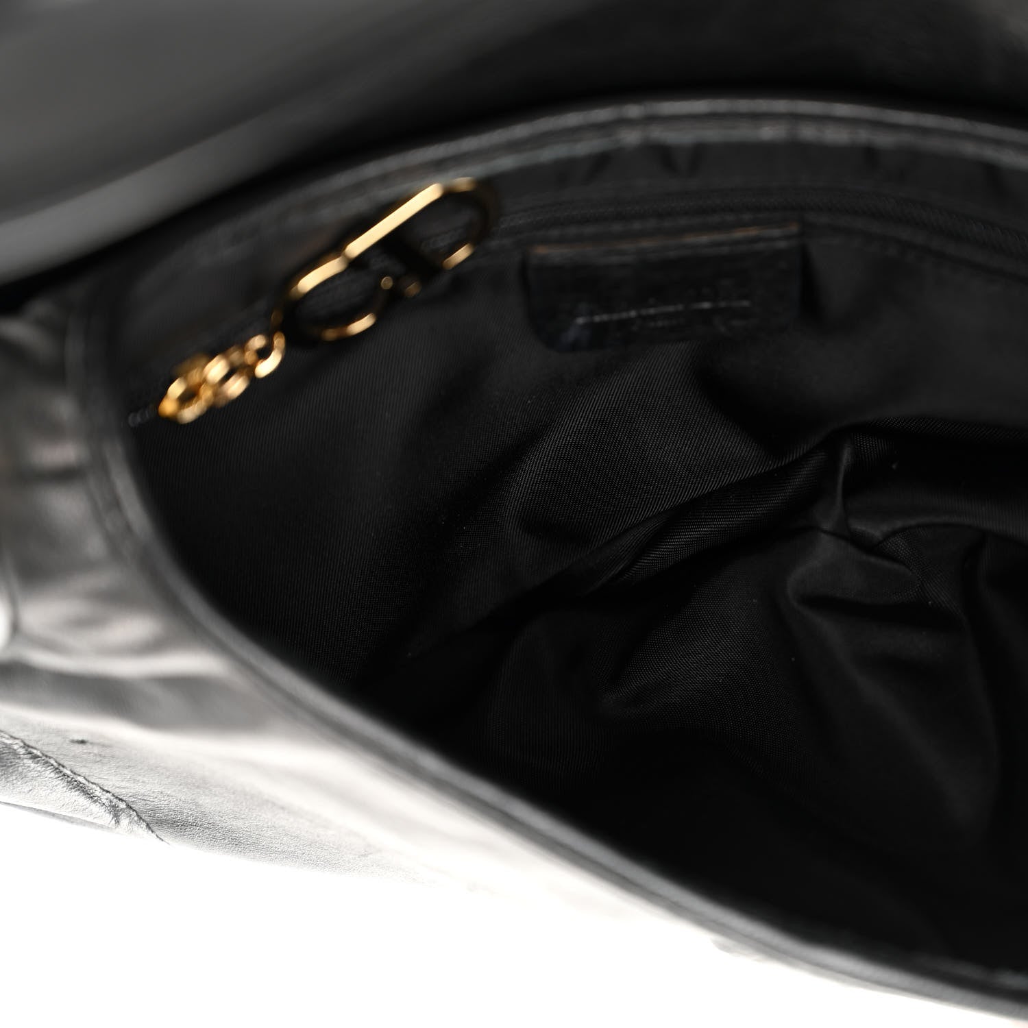 Christian Dior CHRISTIAN DIOR Calfskin Saddle Bag Black 5 of 10