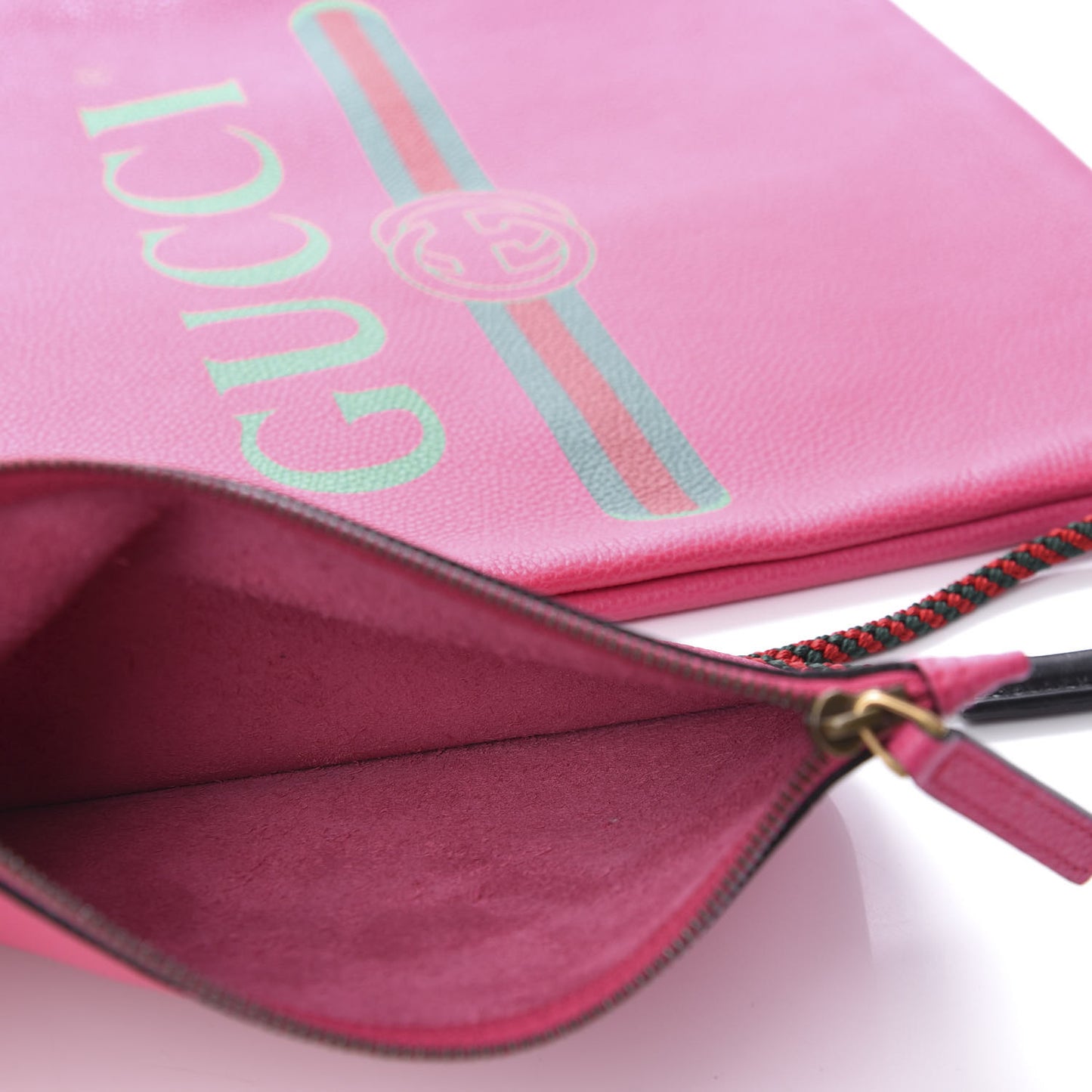 Grained Calfskin Logo Drawstring Backpack Box Pink Green Black