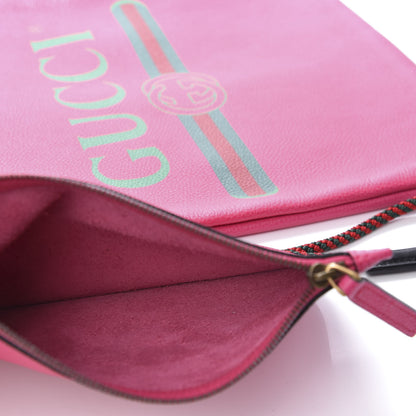 Gucci Grained Calfskin Logo Drawstring Backpack Box Pink Green Black 8 of 10