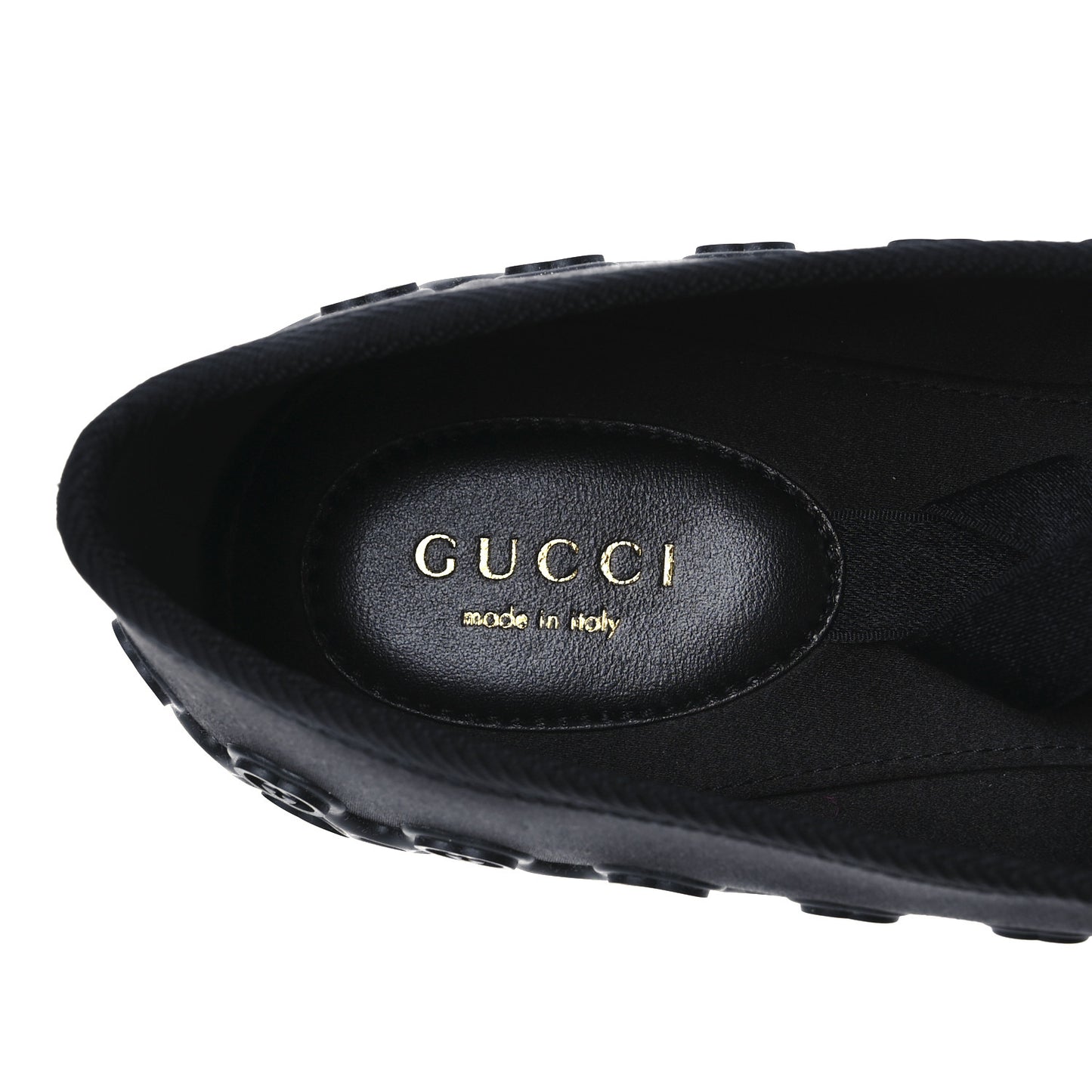 Rubber Satin Ballerina Flats 40 Black