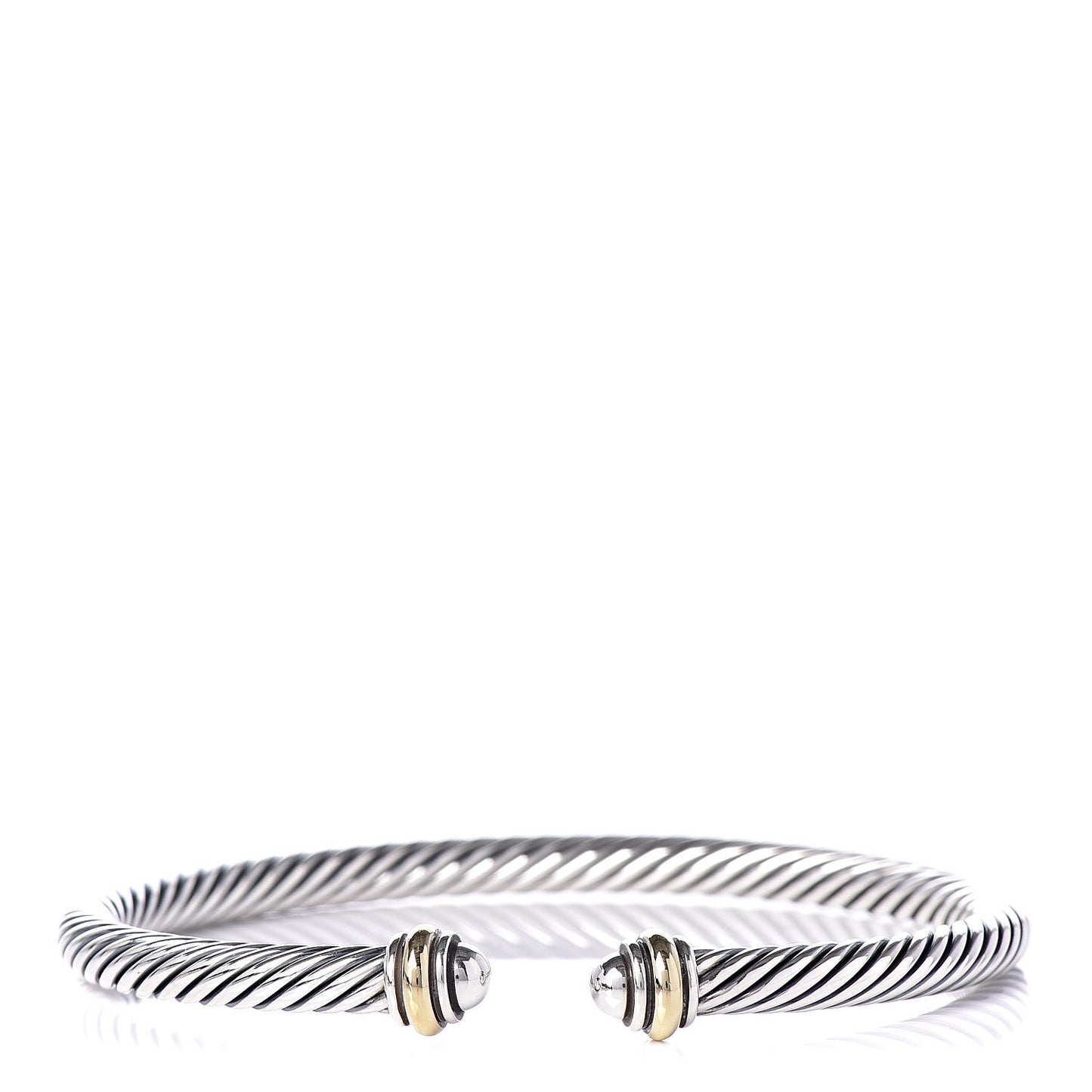 Sterling Silver 18K Yellow Gold 4mm Cable Classics Bracelet