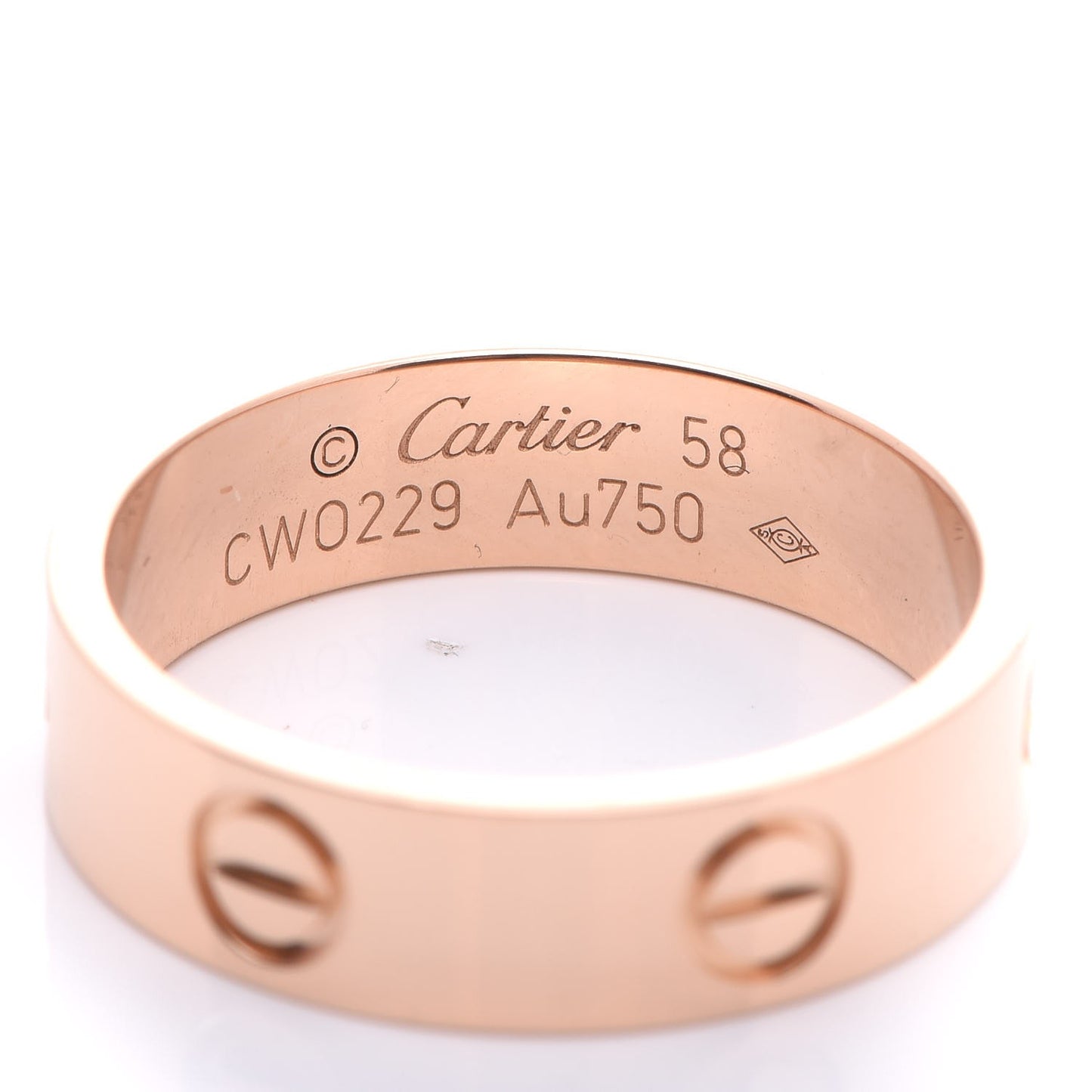 18K Pink Gold 5.5mm LOVE Ring 58 8.25