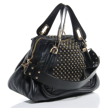 Chloe Leather Studded Medium Paraty Black 3 of 8