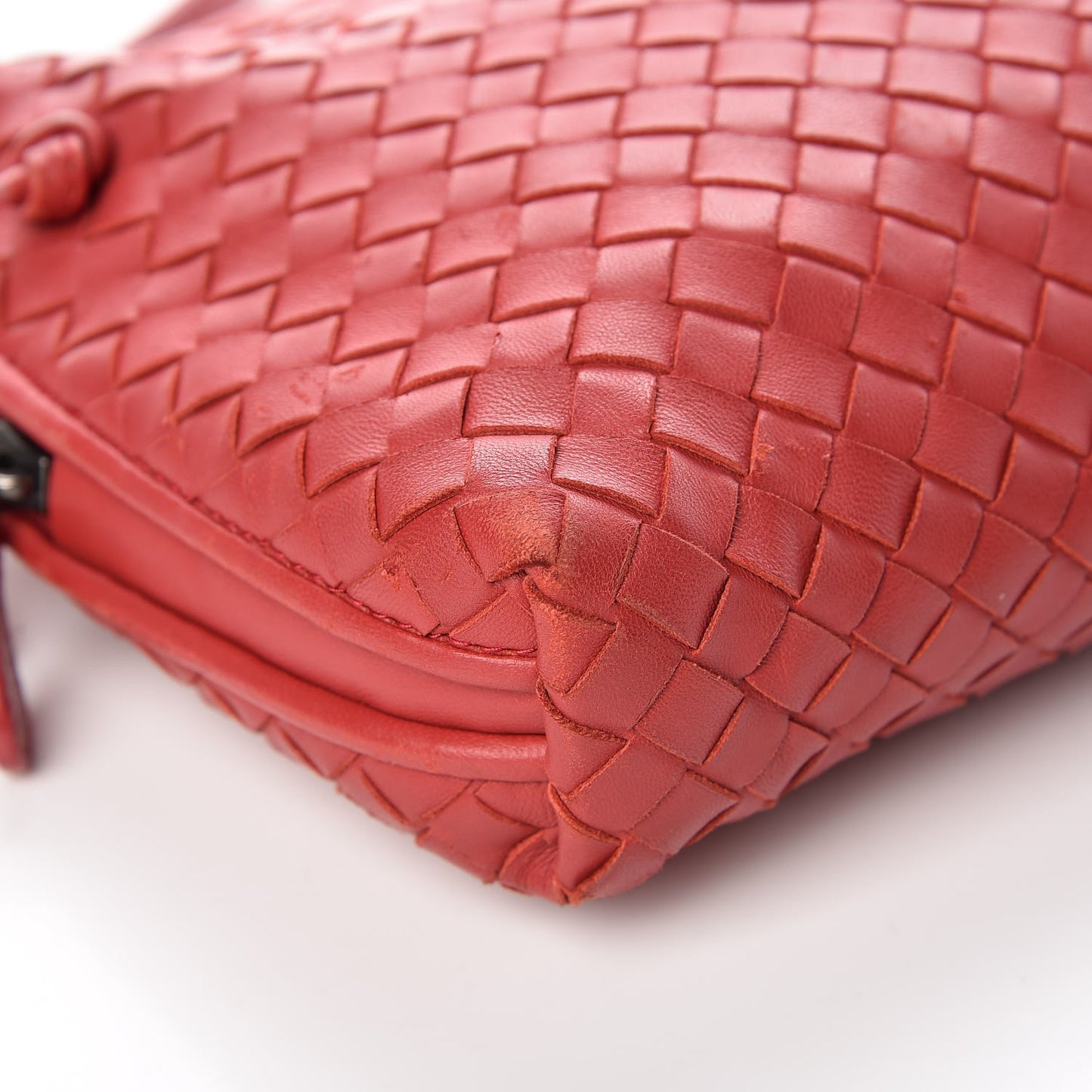 Nappa Intrecciato Nodini Crossbody Messenger Red