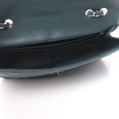 Chanel Lambskin Quilted Jumbo Single Flap Turquoise 5 of 14