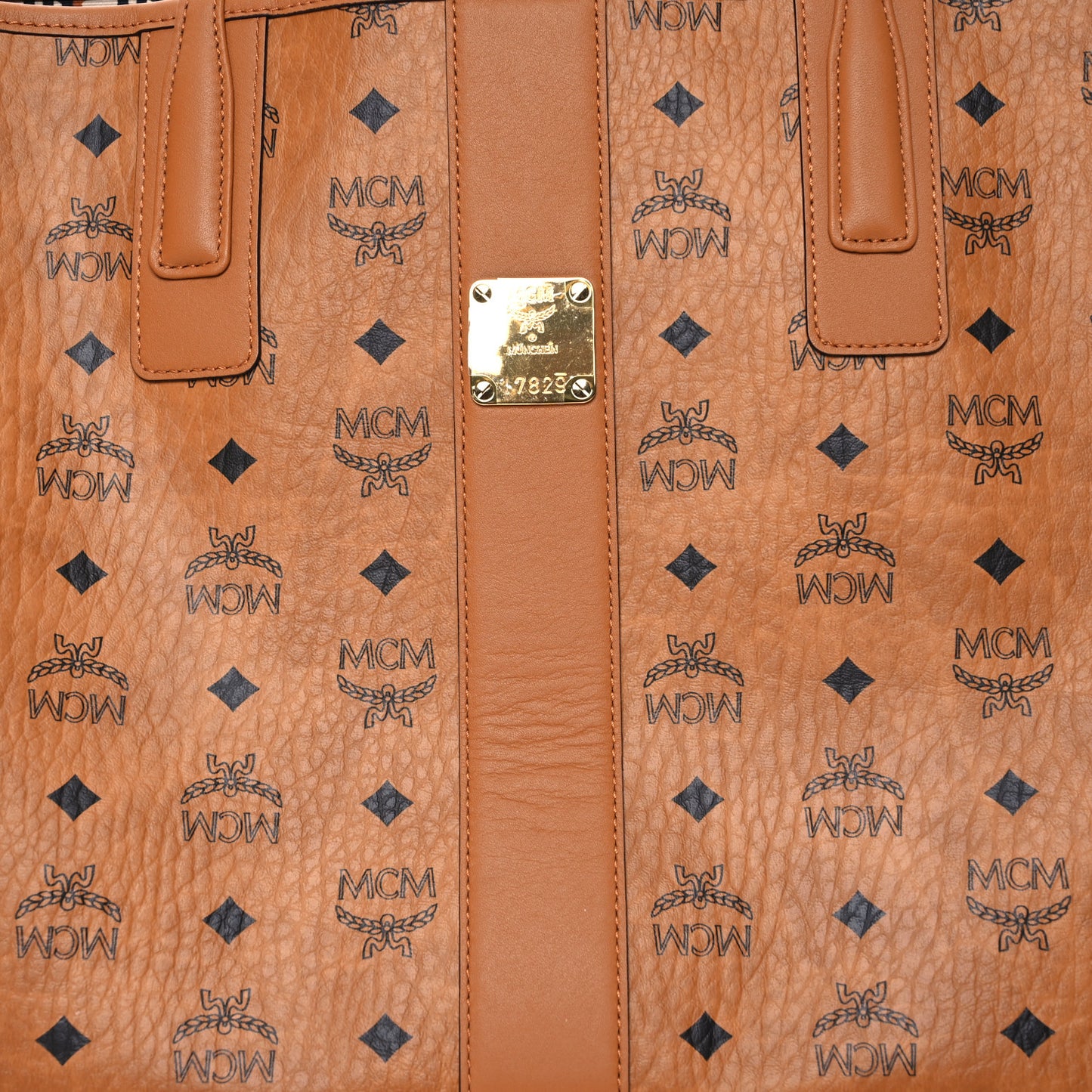 Visetos Medium Liz Reversible Shopper Tote Cognac