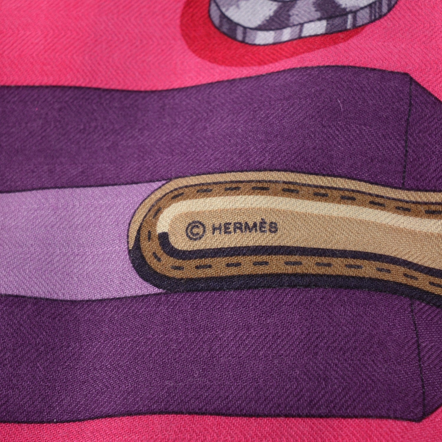 Hermes Cashmere Silk Sangles Shawl Scarf GM 140 3 of 9